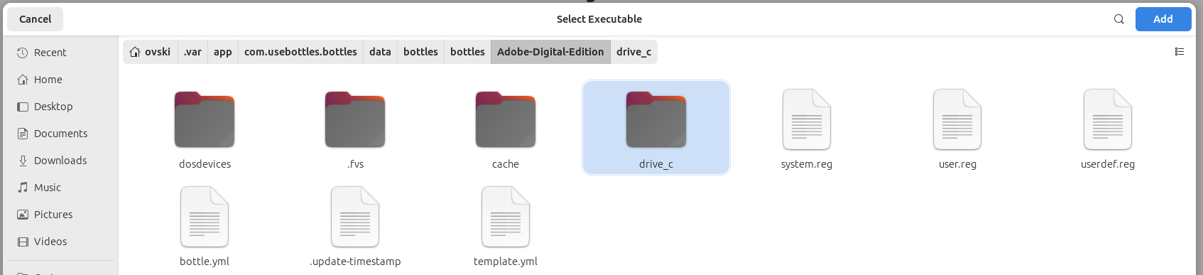 select shortcut executable